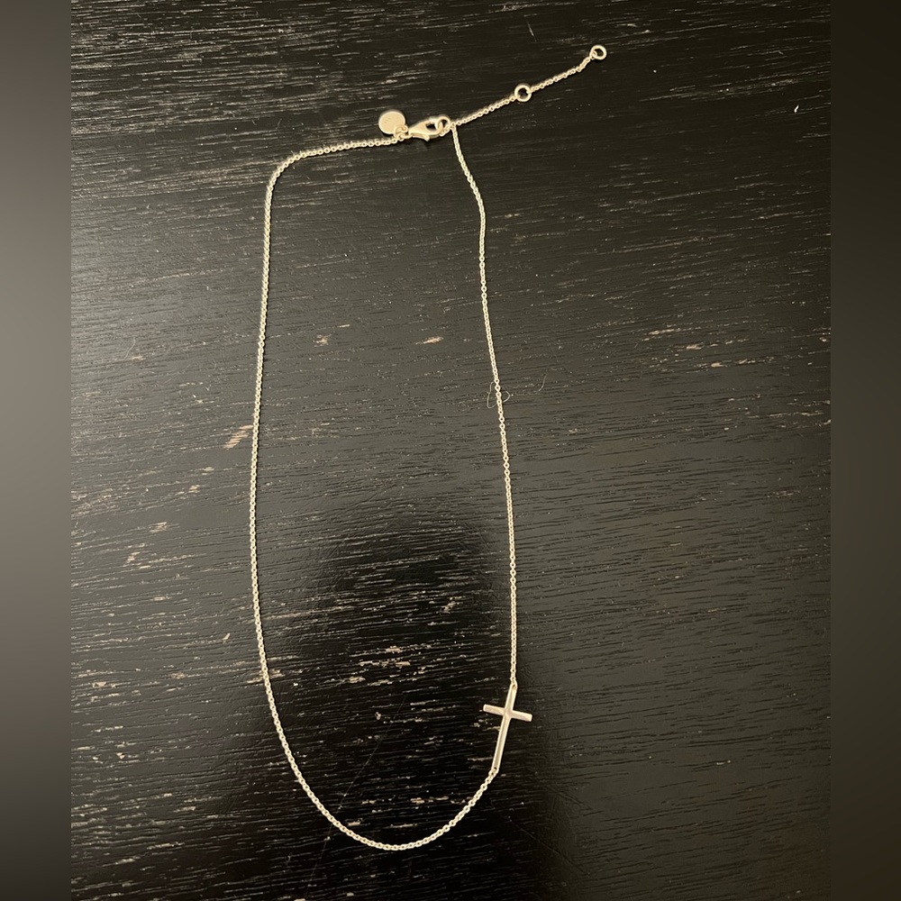 Stella & Dot Silver Interlock Cross Necklace